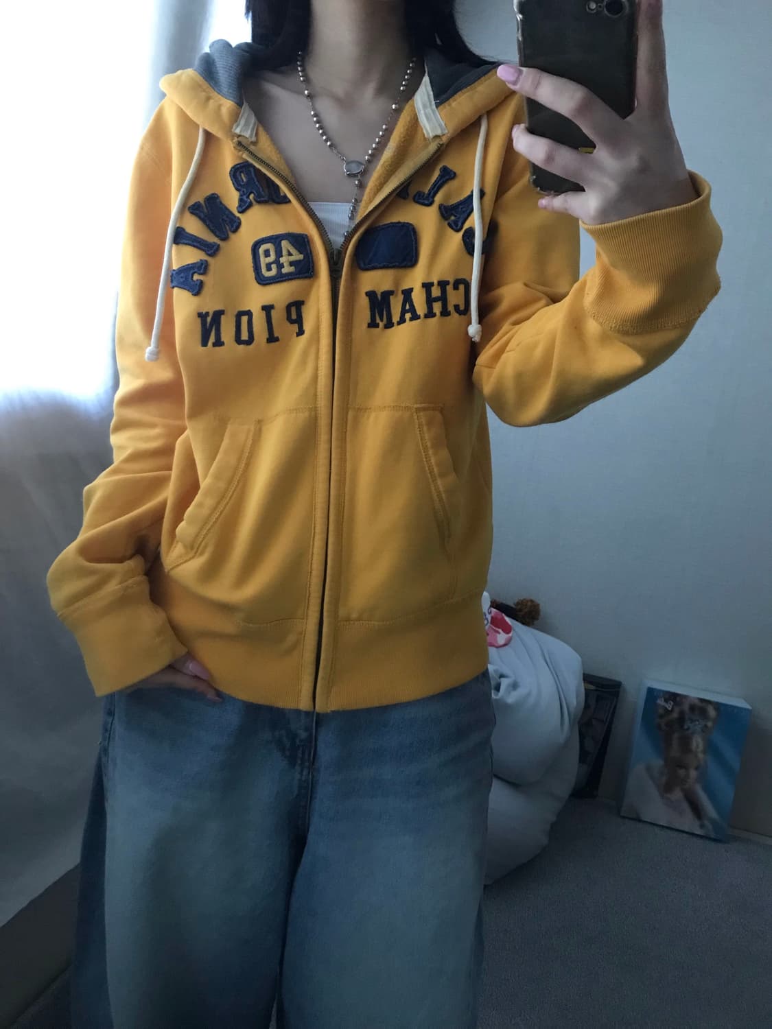 후아유 옐로우 후드집업 상품이미지3