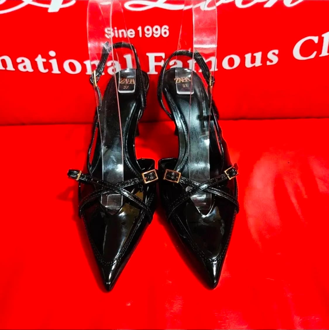 자라(ZARA) 에나멜 스트렙 펌프스 37size 상품이미지1