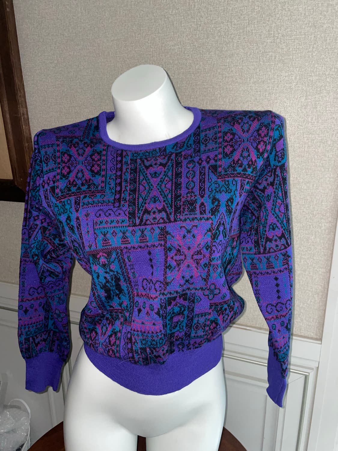 빈티지 패턴 니트 xs-s 상품이미지2