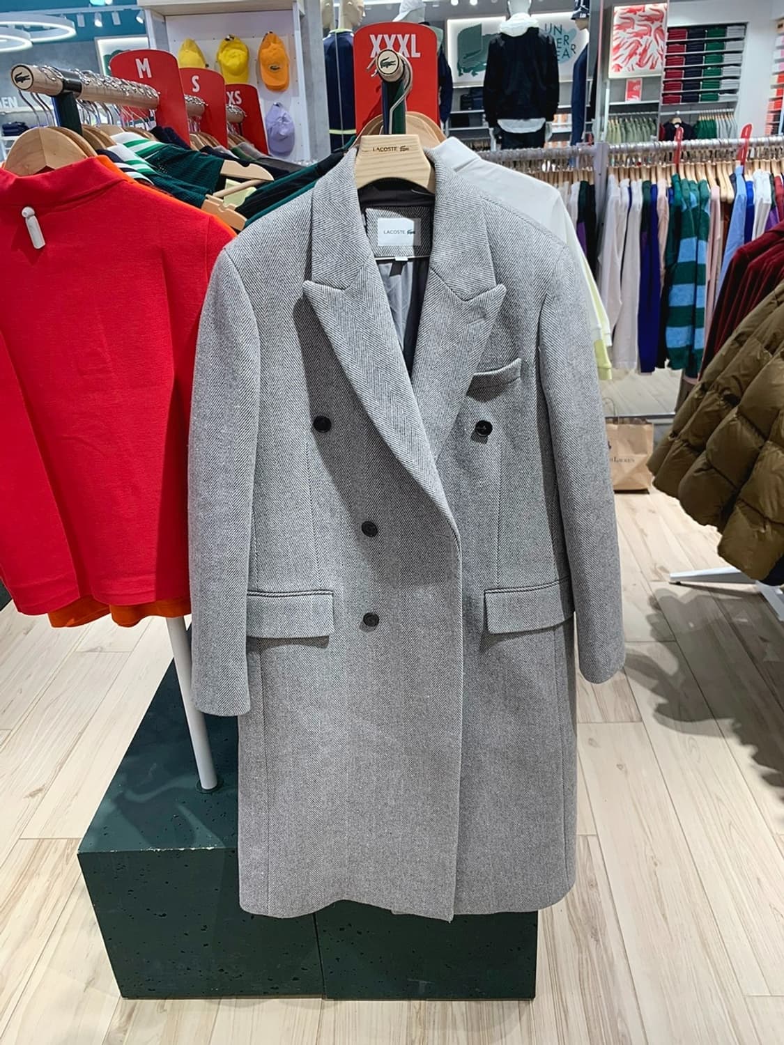 라코스테 헤링본 더블 코트 상품이미지3