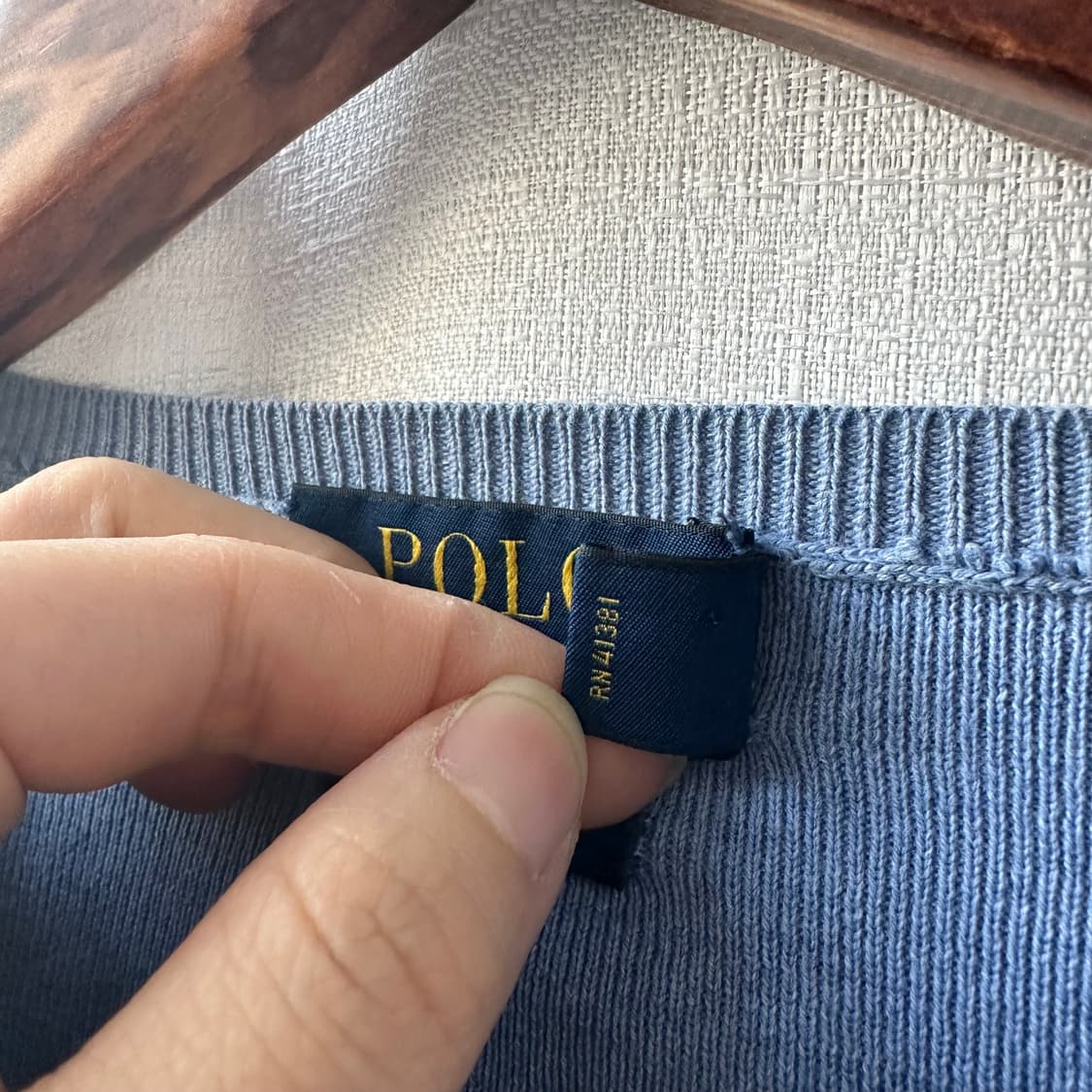 폴로 랄프로렌 피마 코튼 라운드 니트 스카이 블루 M 상품이미지9