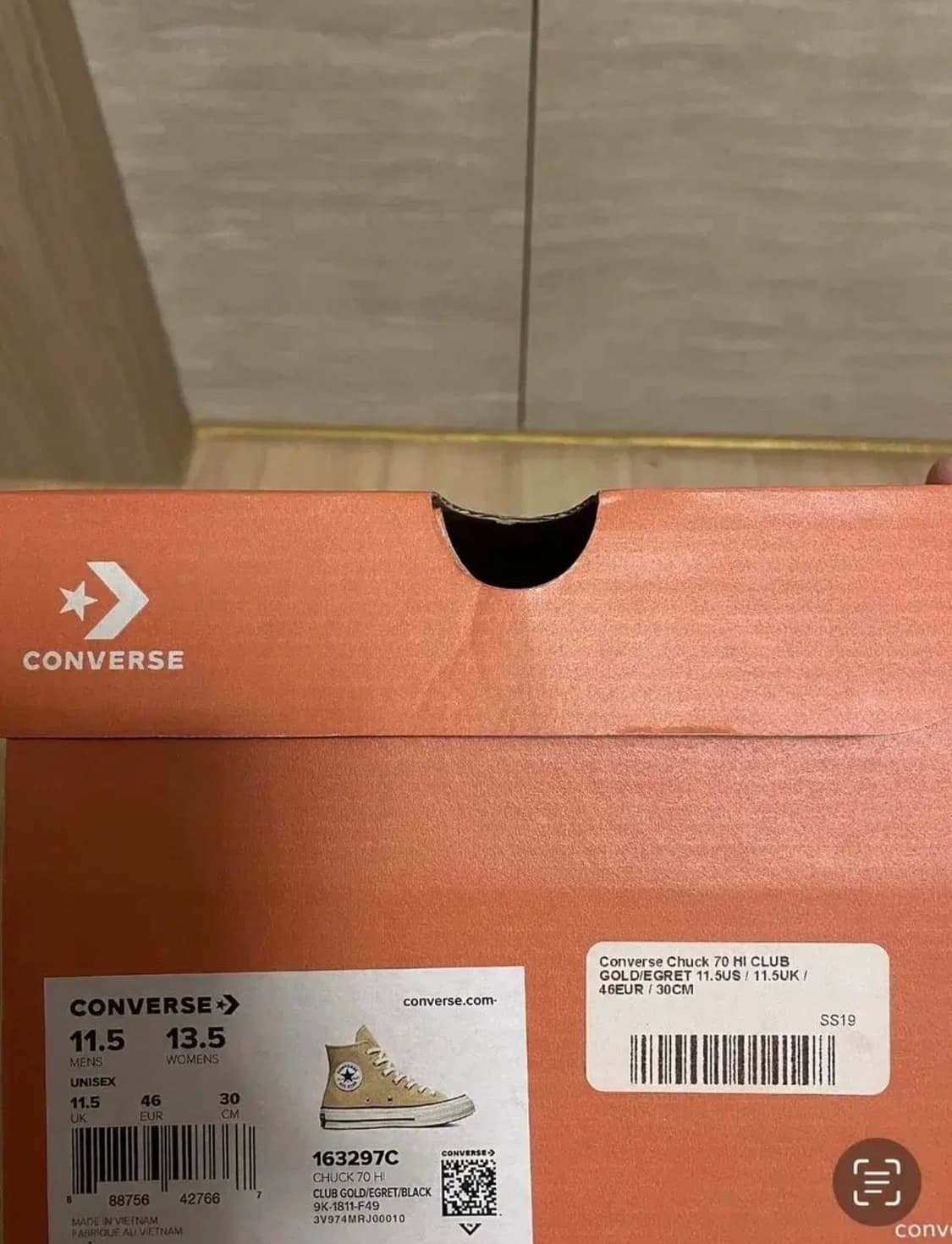 [300] 컨버스 척테일러 70s 하이 클럽 골드 컬러 상품이미지6