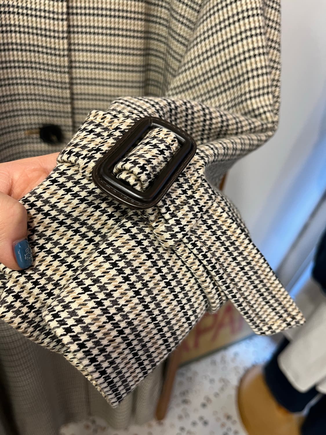 미쏘 체크 트렌치코트 상품이미지5