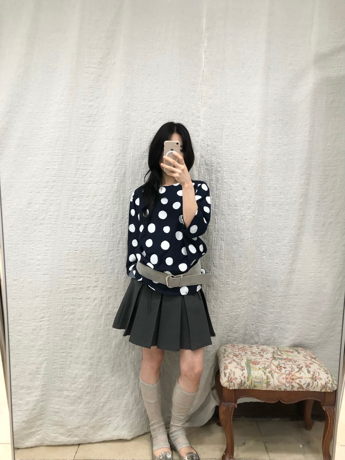 Polka navy t-shirts 상품이미지2