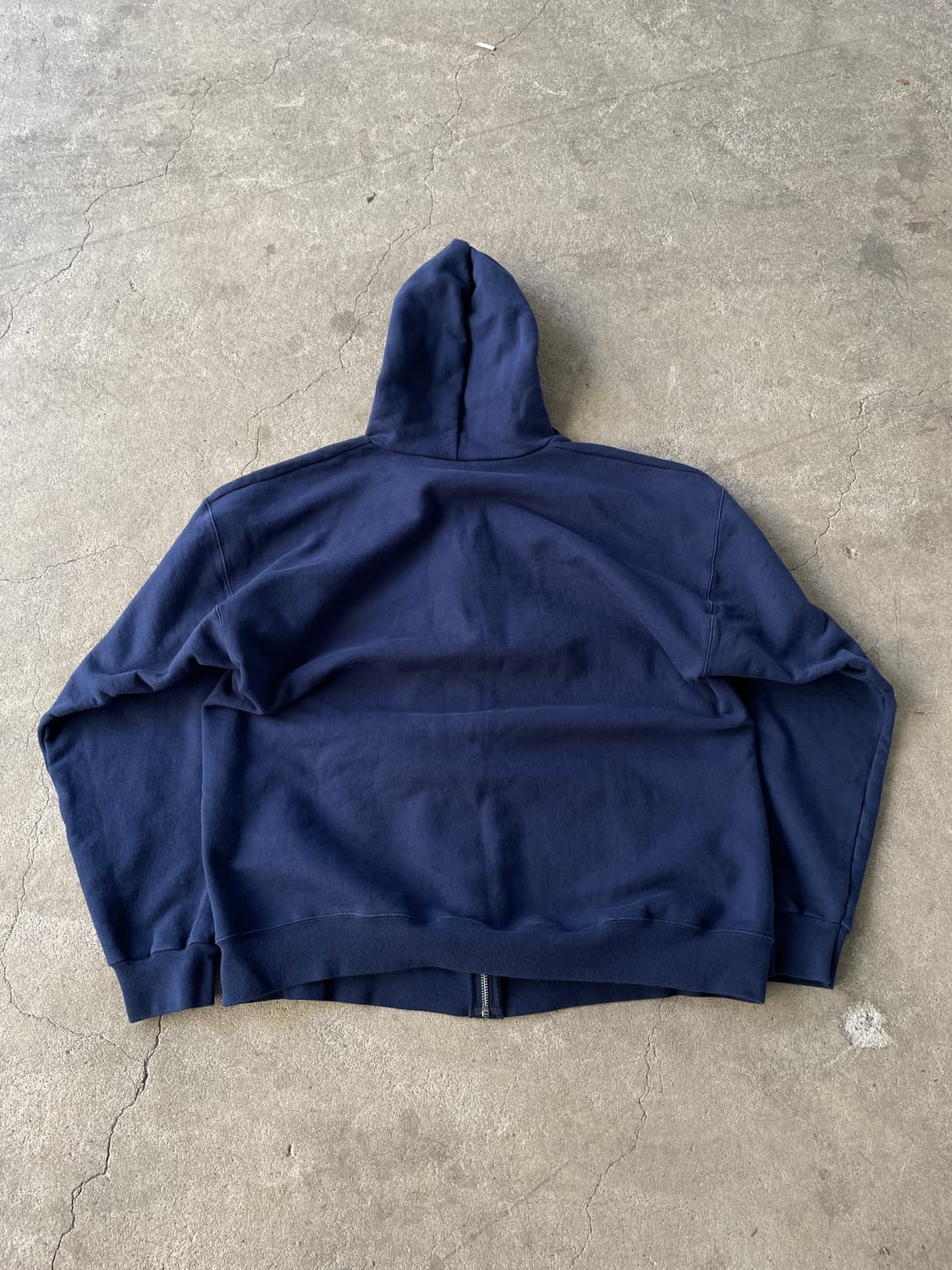 90s Hanes Navy Blank Hood Zip 상품이미지6