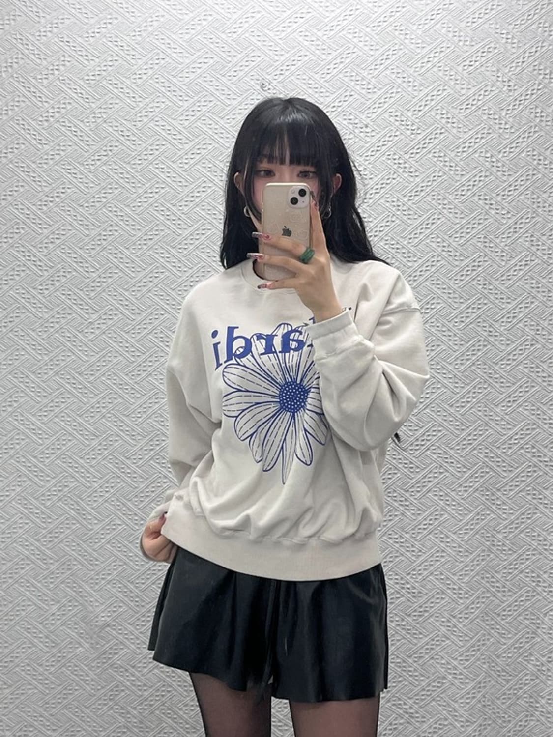 마르디메르크디 빈티지 블루 플라워 맨투맨 M C11618 상품이미지1