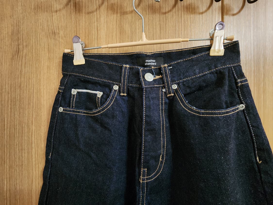 (26)무신사 셀비지 와이드 데님 팬츠 딥인디고 상품이미지3