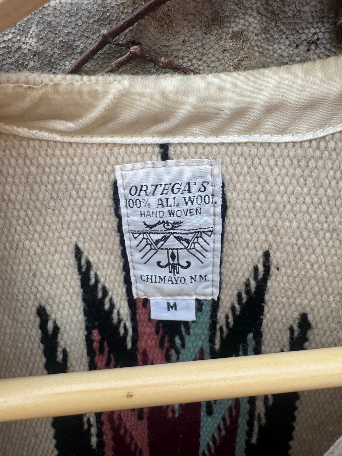 오르테가 빈티지 네이티브 웨스턴 핸드 우븐 울 치마요 베스트 조끼 상품이미지6