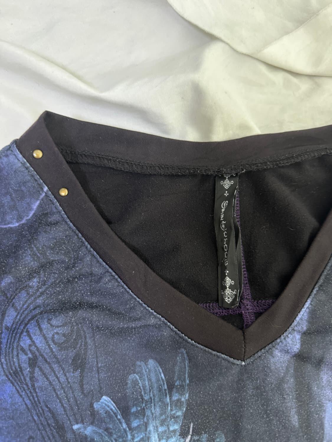 Ozz croce 스컬 프린트 롱슬리브 y2k 고딕 오즈온 상품이미지7