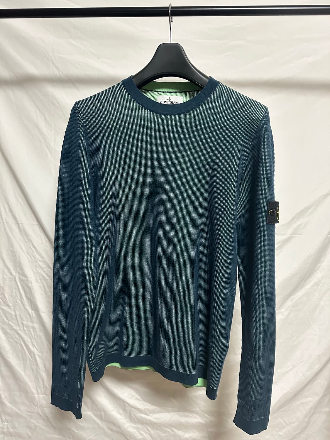 스톤아일랜드 와플 투톤 코튼 니트 (L) 상품이미지1