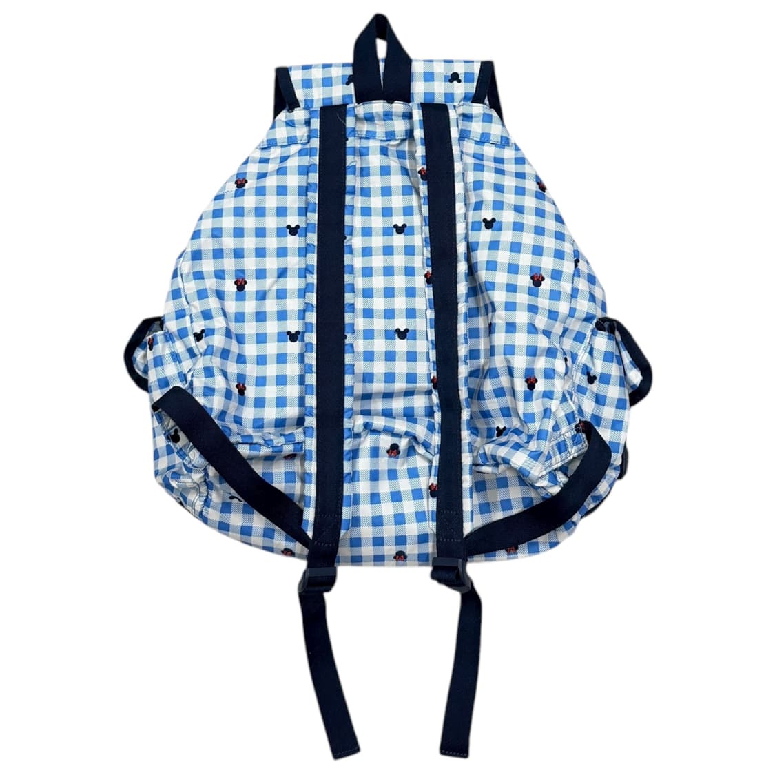 레스포삭 모리걸 미키 체크 패턴 복조리 포켓 백팩 가방 블루 상품이미지4