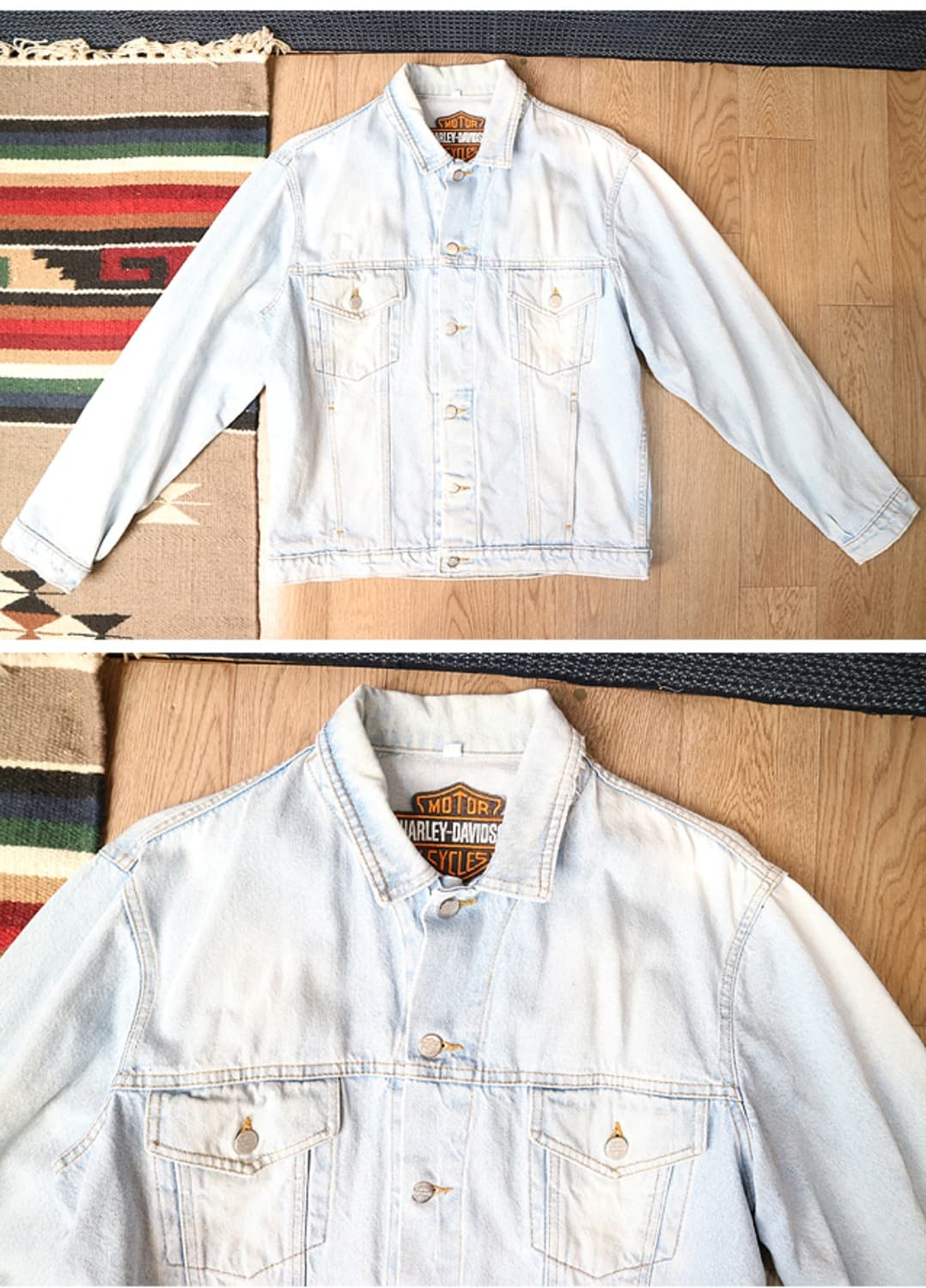 
미국산 90S Harley Davidson 할리데이비슨 빈티지 데님자켓 상품이미지2