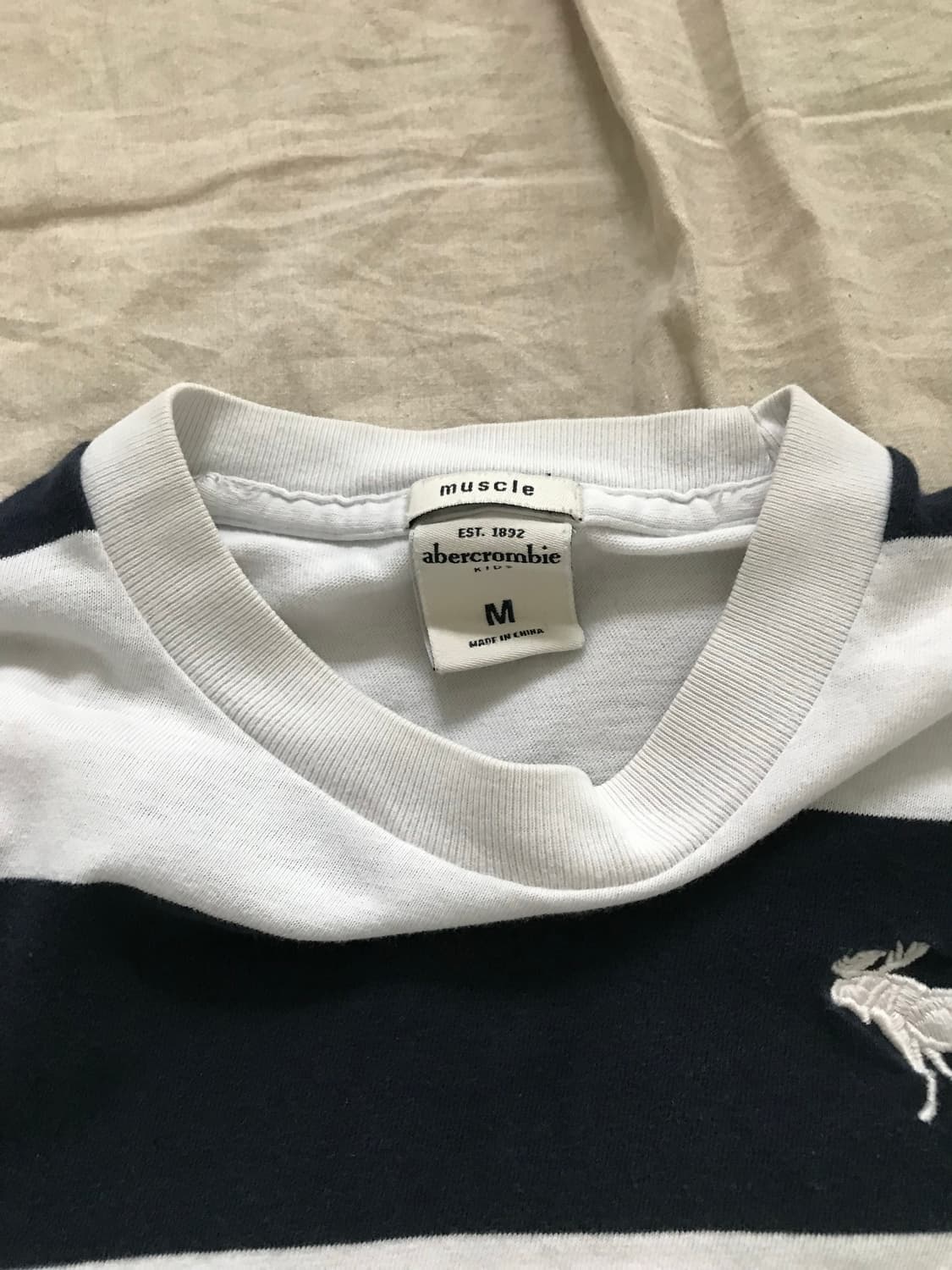 아베크롬비 산양 로고 단가라 긴팔 슬리브티 상품이미지7