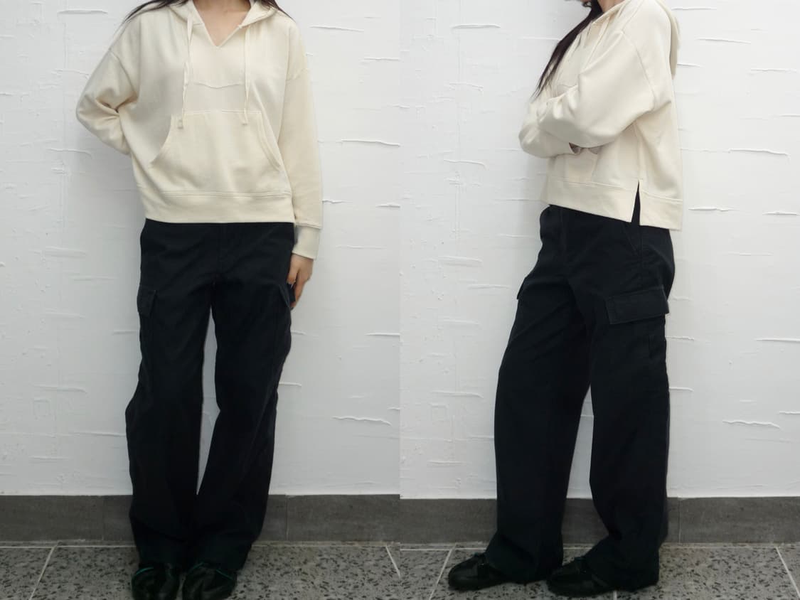 croppedd v-neck hoodie 상품이미지2