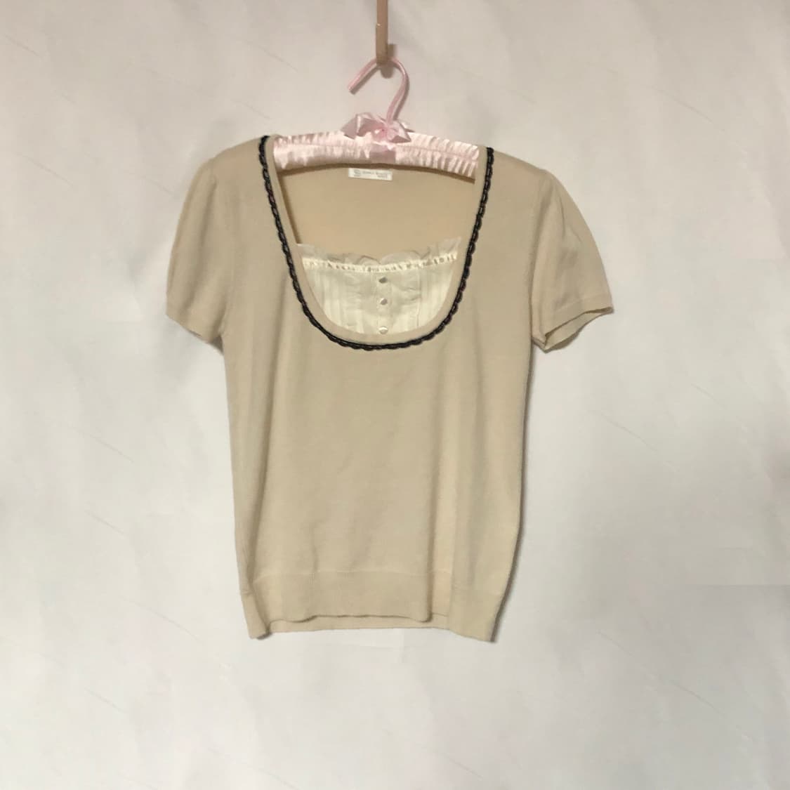 로걀 니트 탑  베이지 상품이미지9