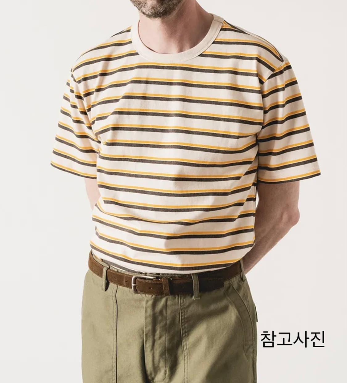 부기홀리데이 멀티 스트라이프 티셔츠 브라운 L 상품이미지1