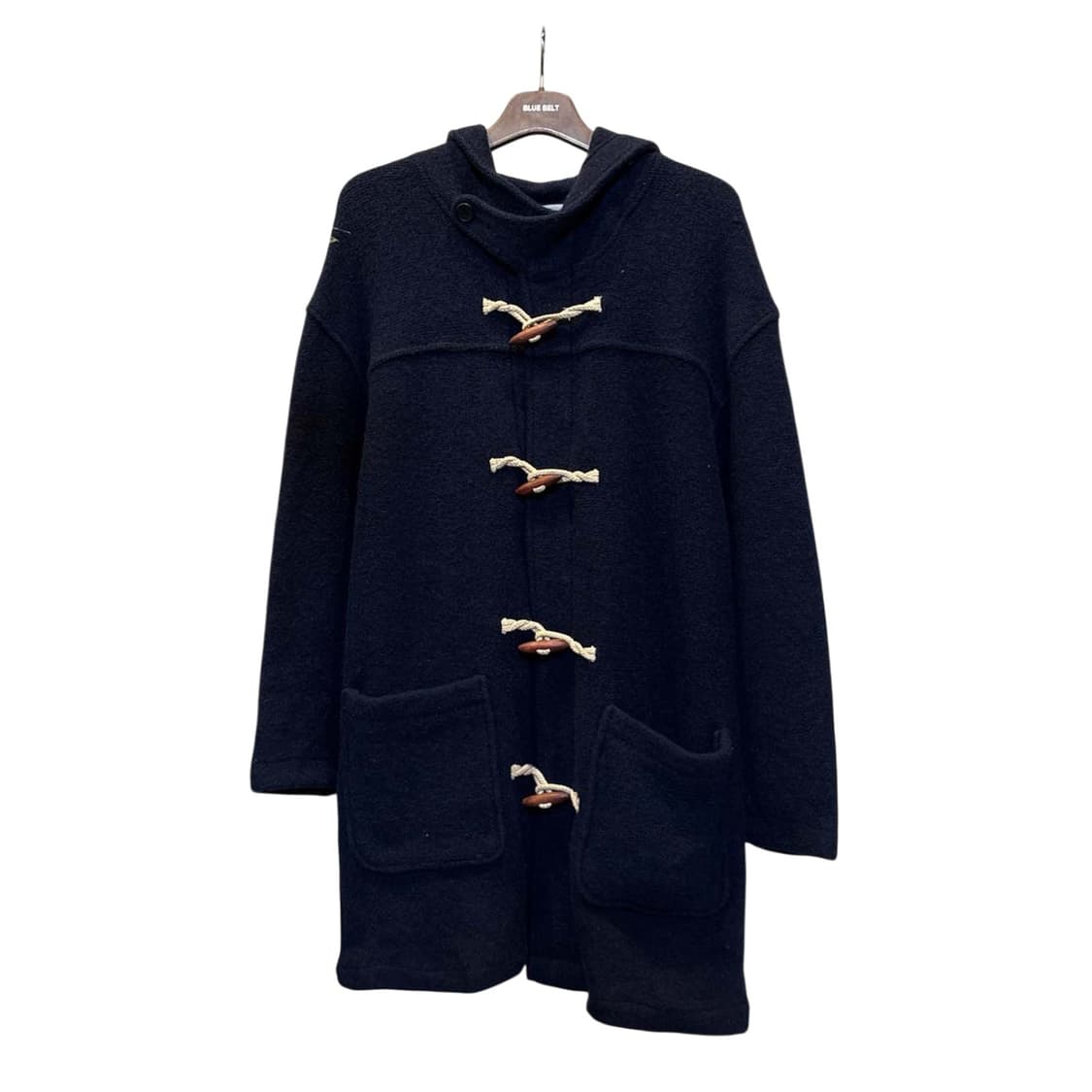 JPN VINTAGE 떡볶이 후드 코트 투포켓 토글 버튼 디테일 네이비 상품이미지1