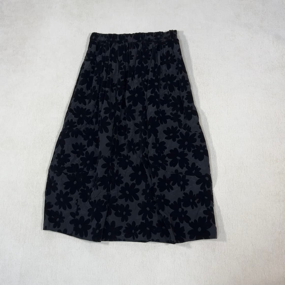 Cotton Velveteen Flower Black Skirt 상품이미지2
