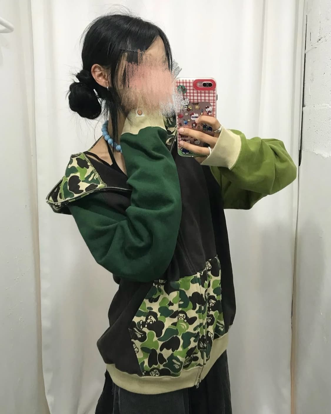 베이프 마일로 카모 배색 후드집업 상품이미지6