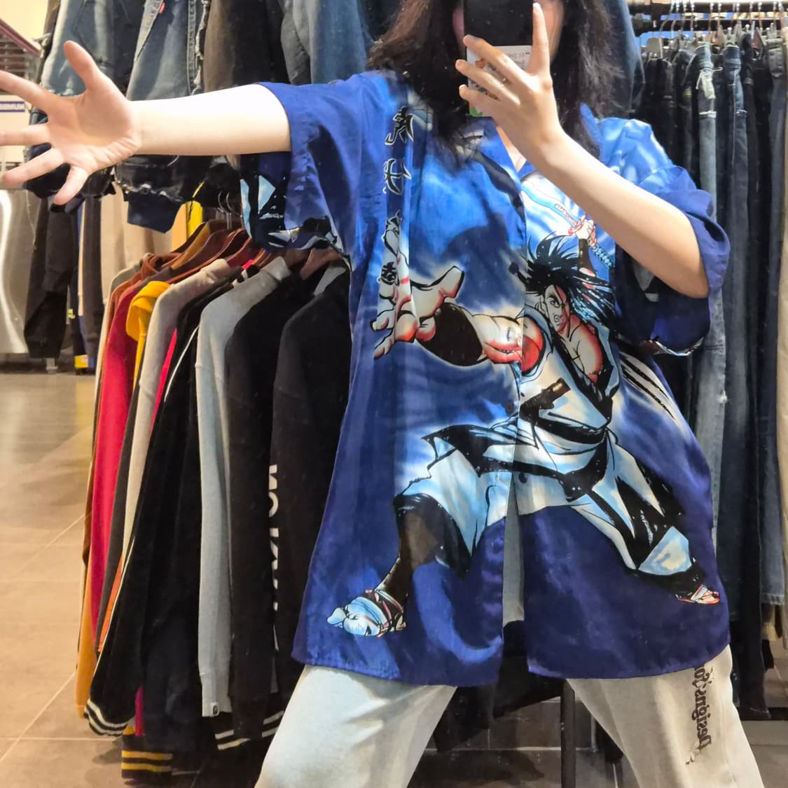 [NO.9] 사무라이 스피릿츠 하오마루 빈티지 반팔 셔츠 상품이미지3