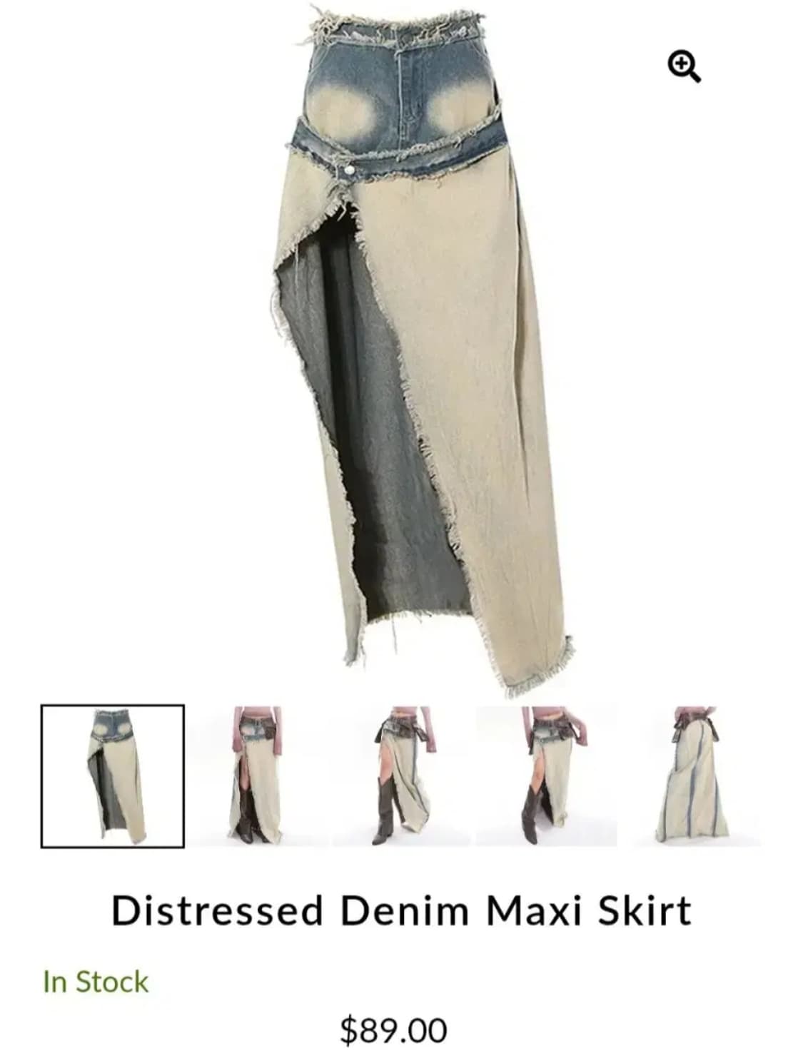 boogzel 데님 맥시 스커트 상품이미지5