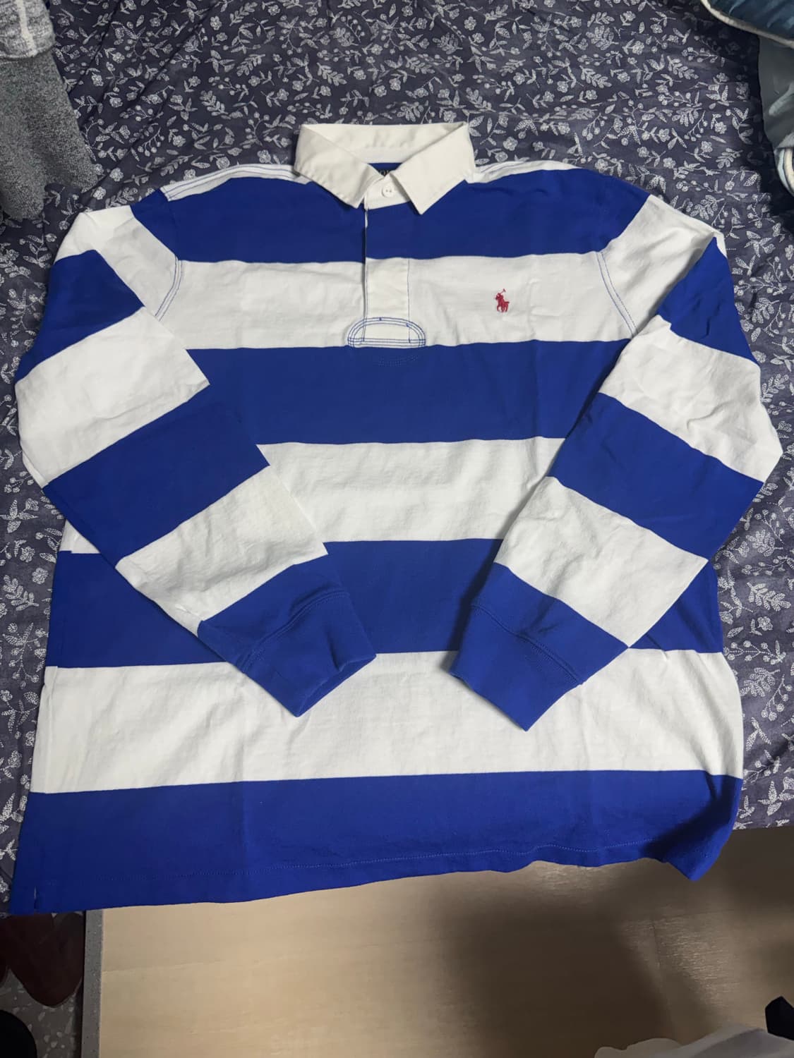 [L, 105] 폴로 럭비셔츠 블루 클래식핏 상품이미지2