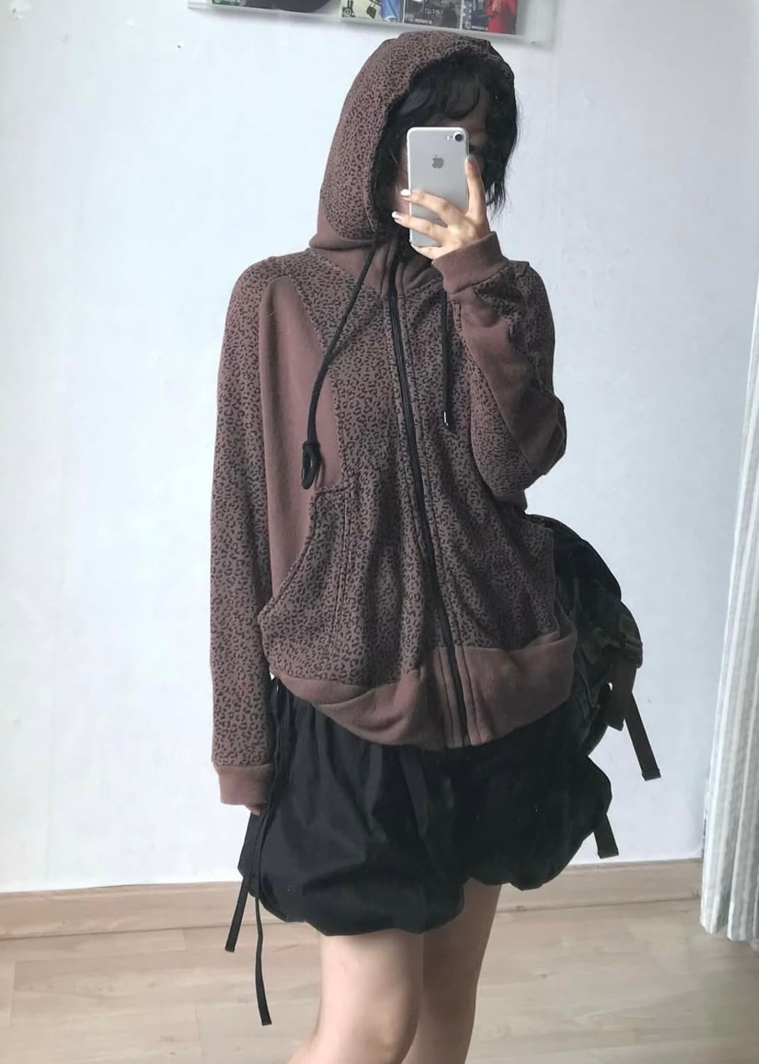 빈티지 호피 후드집업 상품이미지1