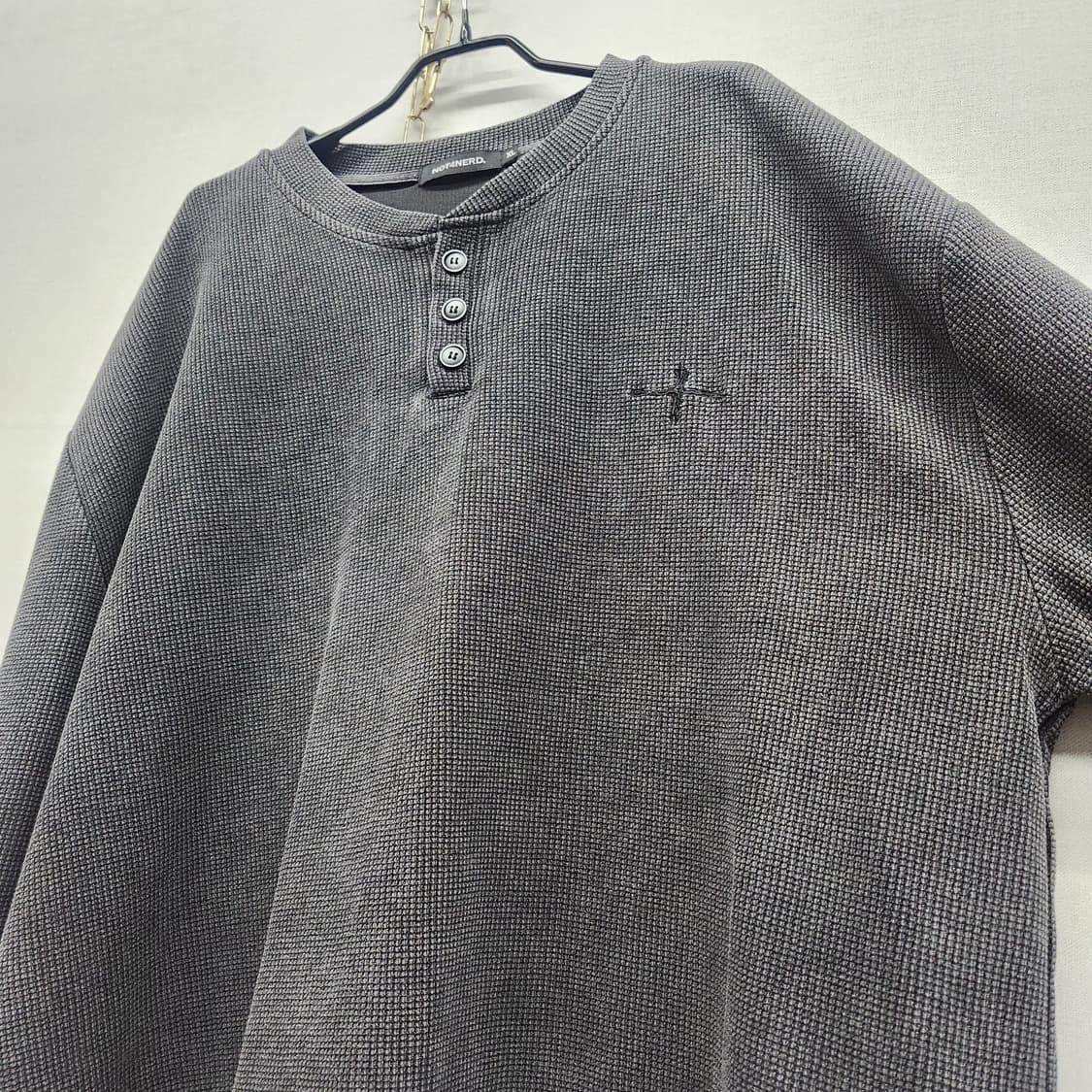 낫포너드 로고 와플 소매디테일 헨리넥 롱슬리브 XL(2XL) 상품이미지3