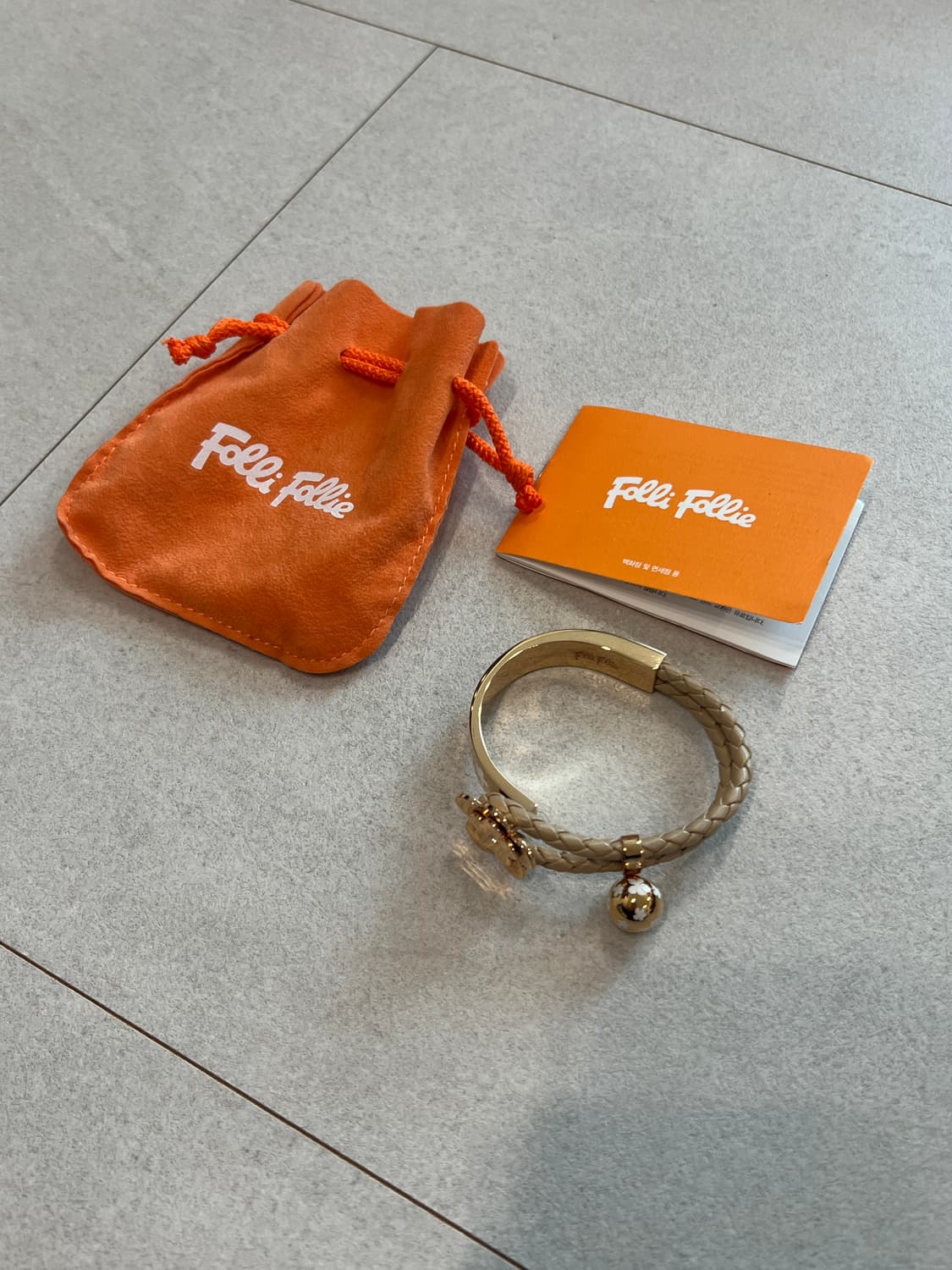 폴리폴리 Folli Follie 로즈 골드 플라워 커프 팔찌 상품이미지2