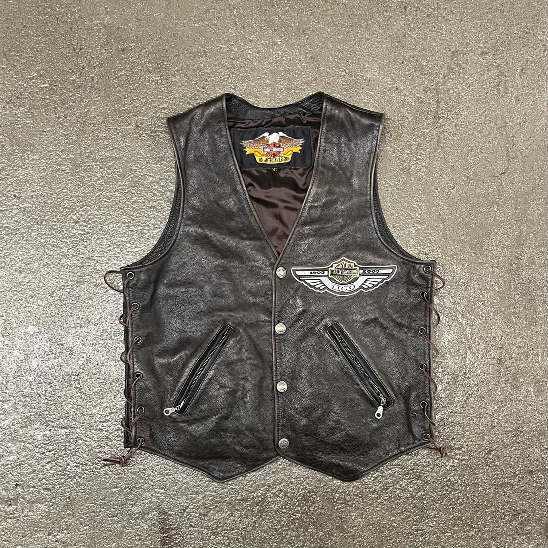 할리데이비슨 100주년 가죽 베스트 (100) 상품이미지3