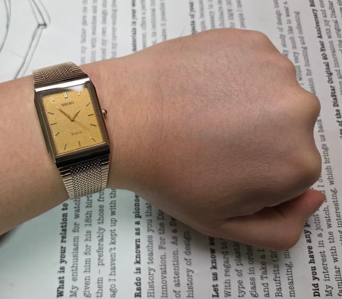 레어] 빈티지 세이코 돌체 사각탱크 금바리판 쿼츠 브레이슬릿 ver. 
 상품이미지8