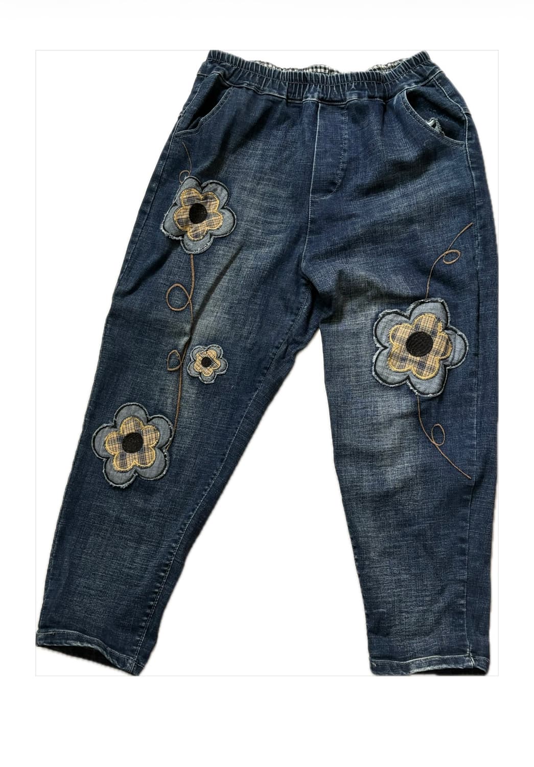 빈티지 하구미자수청바지 모리걸 상품이미지1