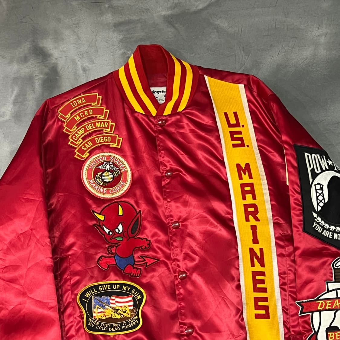  USA 스윙스터 패치 새틴 자켓 y14582 상품이미지3