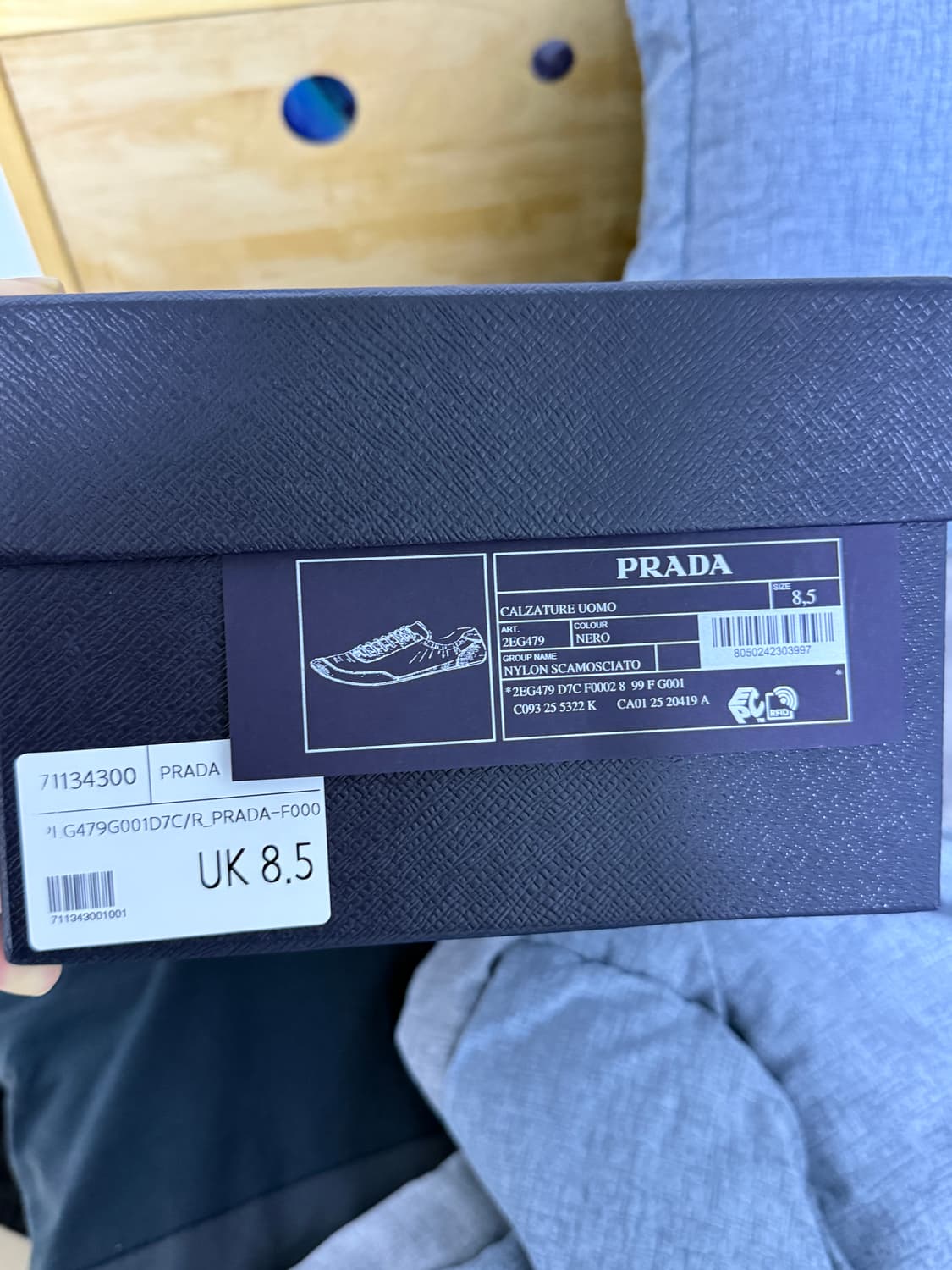 프라다 컬랩스 스니커즈 블랙(uk8.5) 상품이미지2