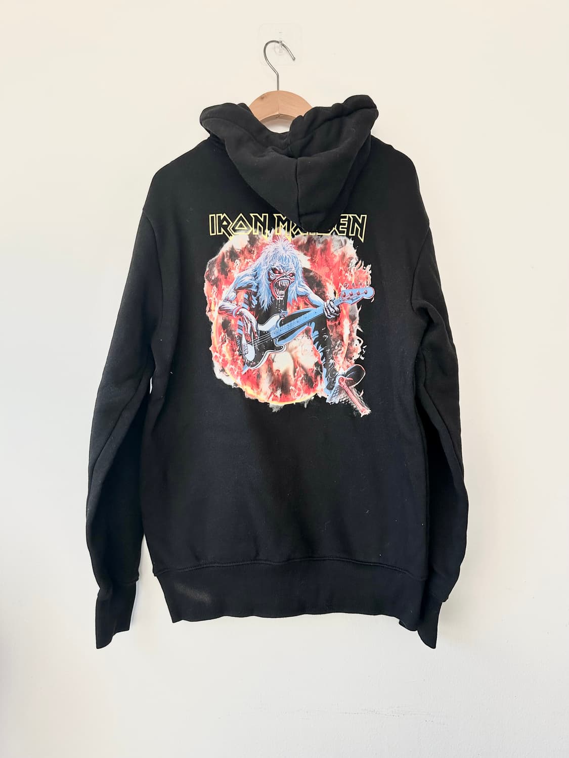 H&M 아이언메이드 프린트 기모 블랙 후드티 상품이미지2