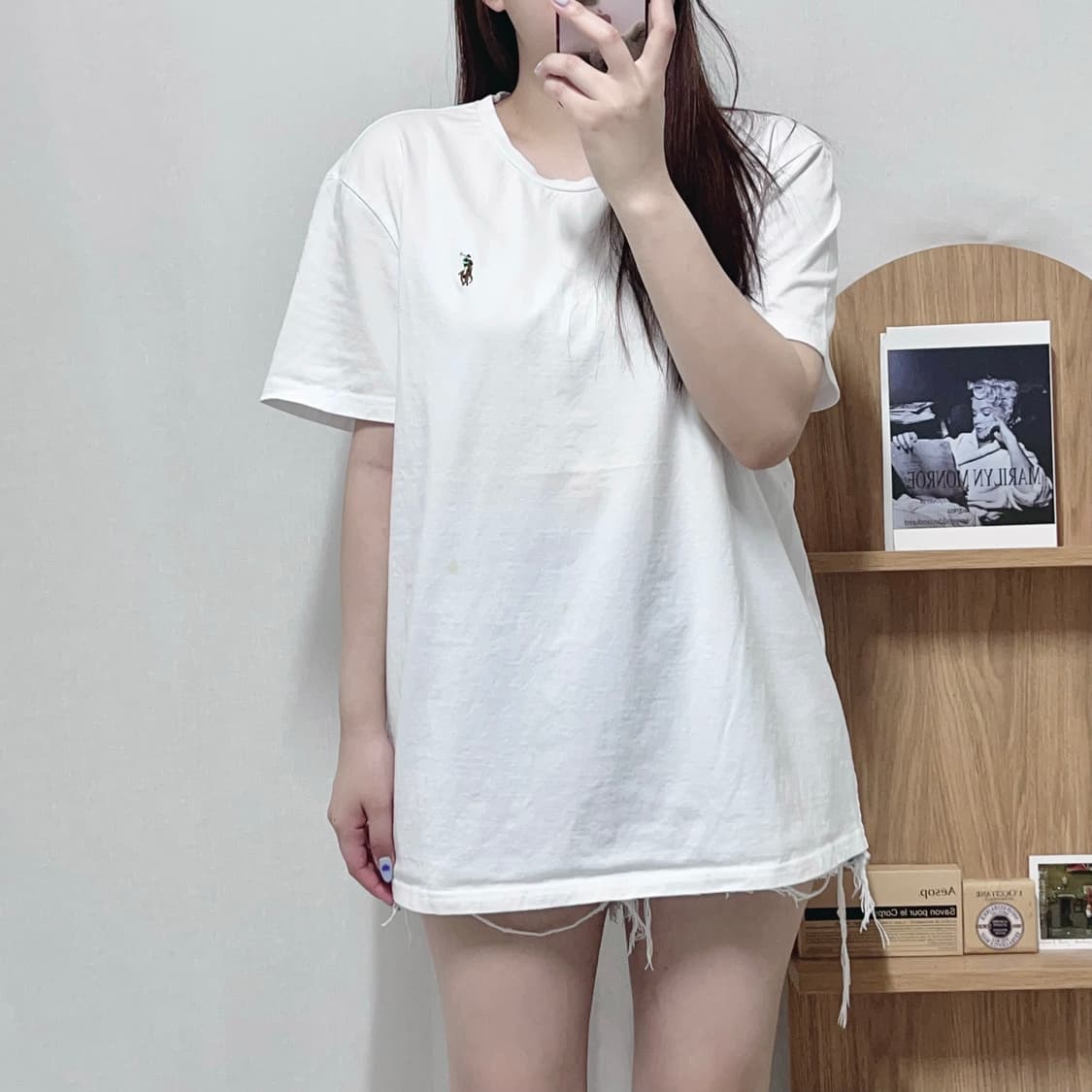 [정품] 폴로 화이트 / 멀티포니 라운드 반팔티 [ XL ] 상품이미지2