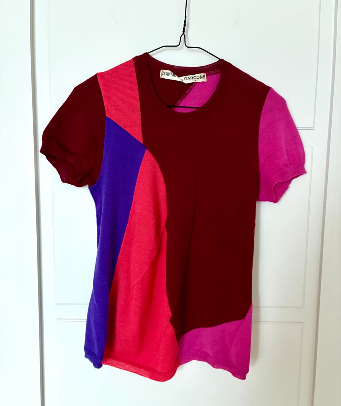 꼼데가르송 컬러블록 반팔 니트 상품이미지1