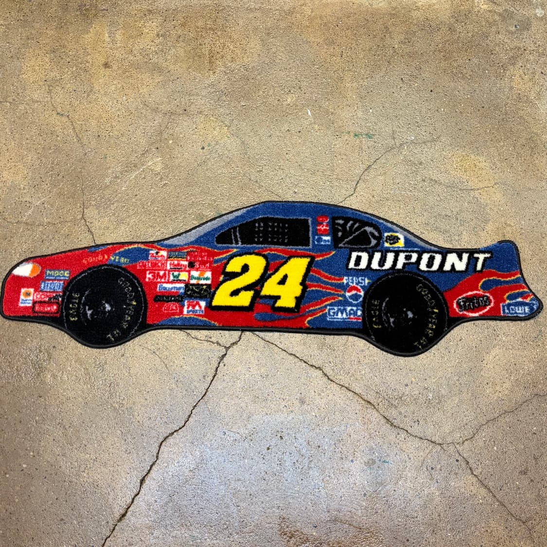 90s Made in USA 나스카 레이싱 카페트 러그 매트 카펫 상품이미지1