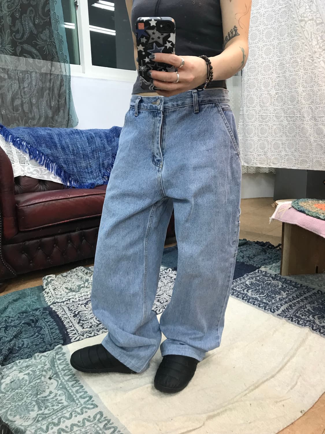 위캔더스 카펜터 연청 데님팬츠 상품이미지1