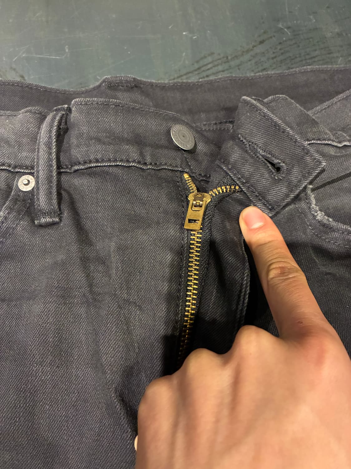 36/32) 리바이스 522 스트레이트 워싱 블랙 데님 상품이미지3