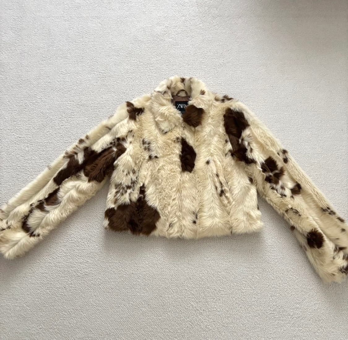 ZARA 애니멀 프린트 포우 퍼 자켓 S 상품이미지2