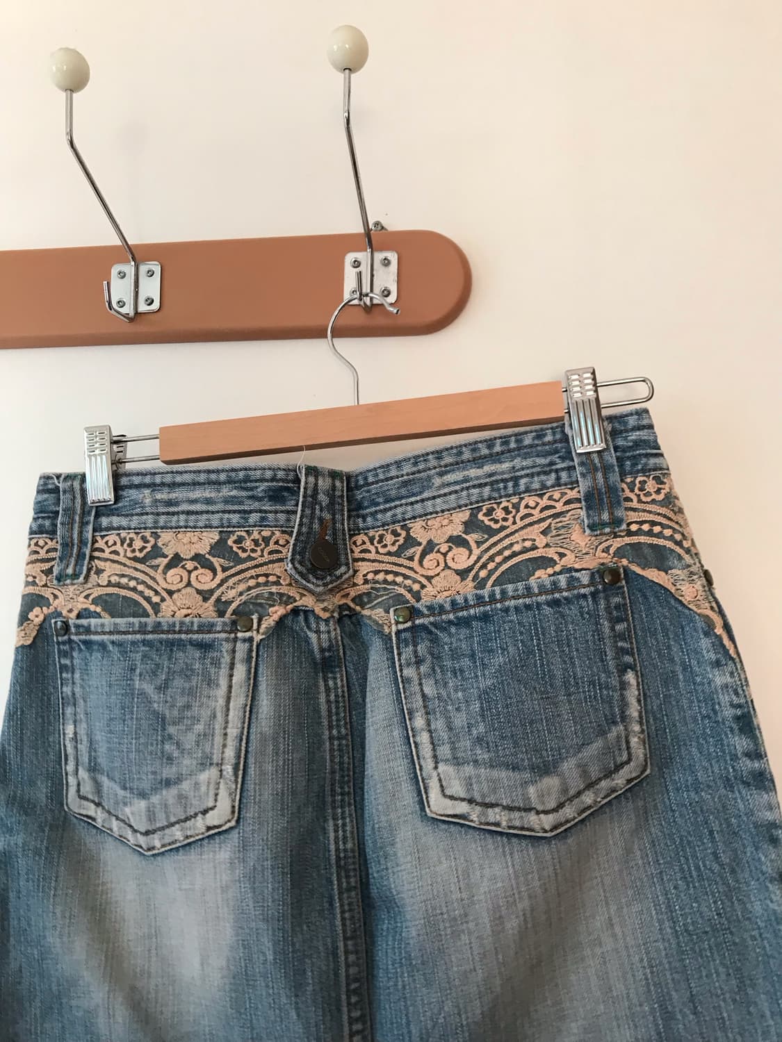 레이스 데님 미디 스커트 상품이미지10