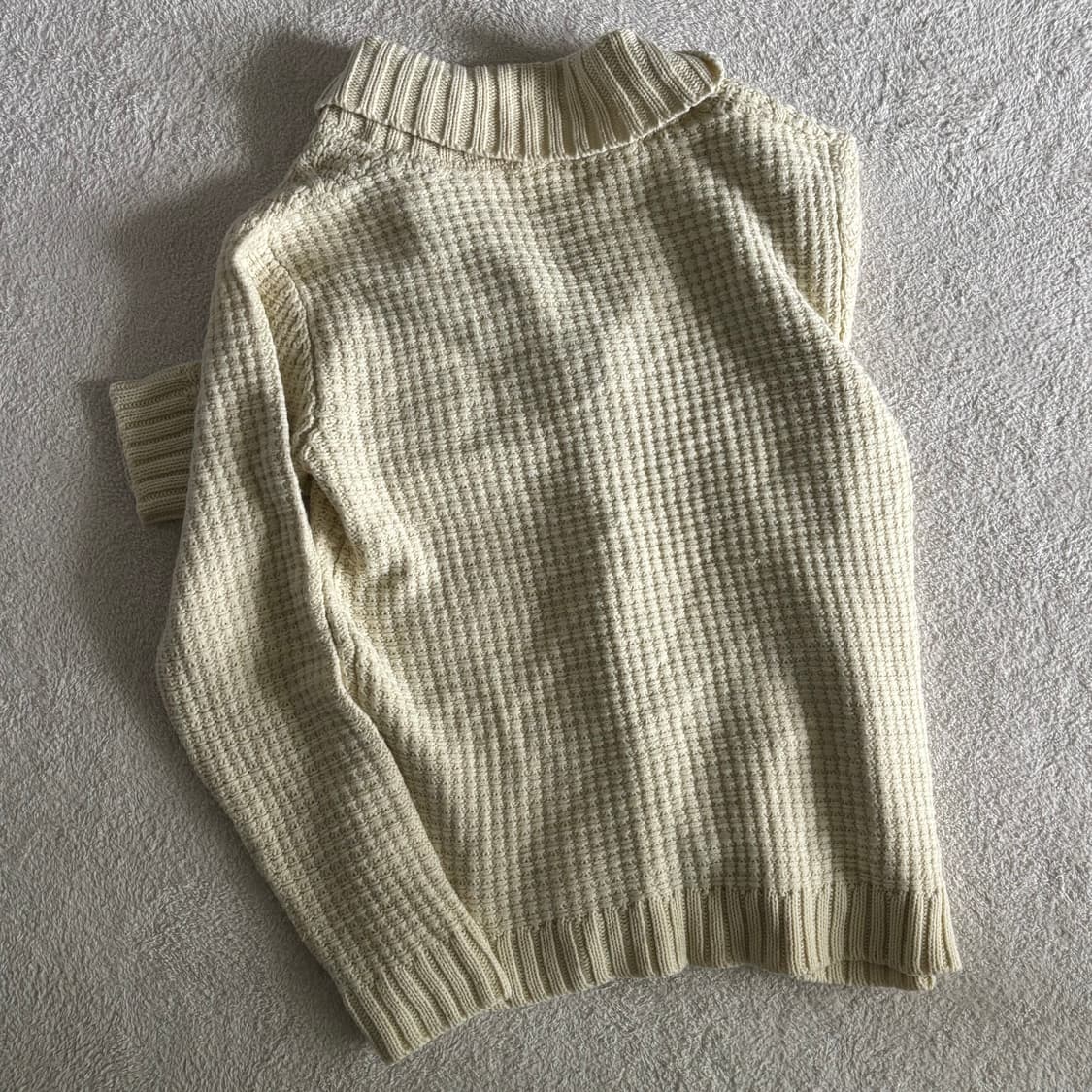 일본빈티지 아이보리 꽈배기 니트 떡코 가디건 상품이미지4