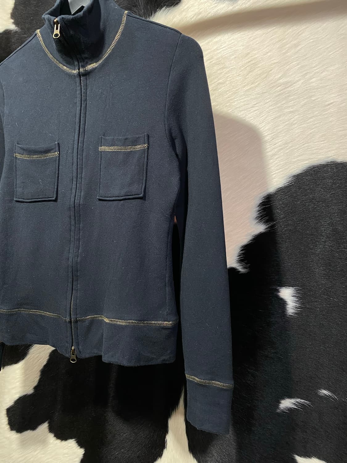 Link it all 금사 디테일 하이넥 포켓 집업 상품이미지4