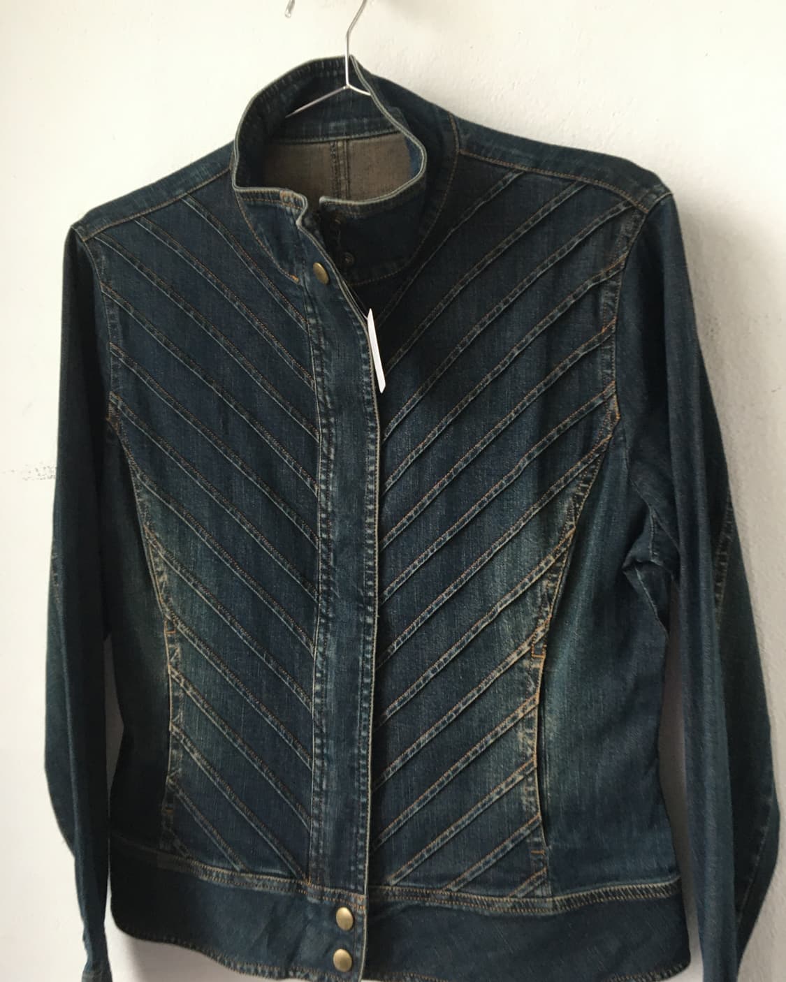 Line detail denim high neck jacket 상품이미지4