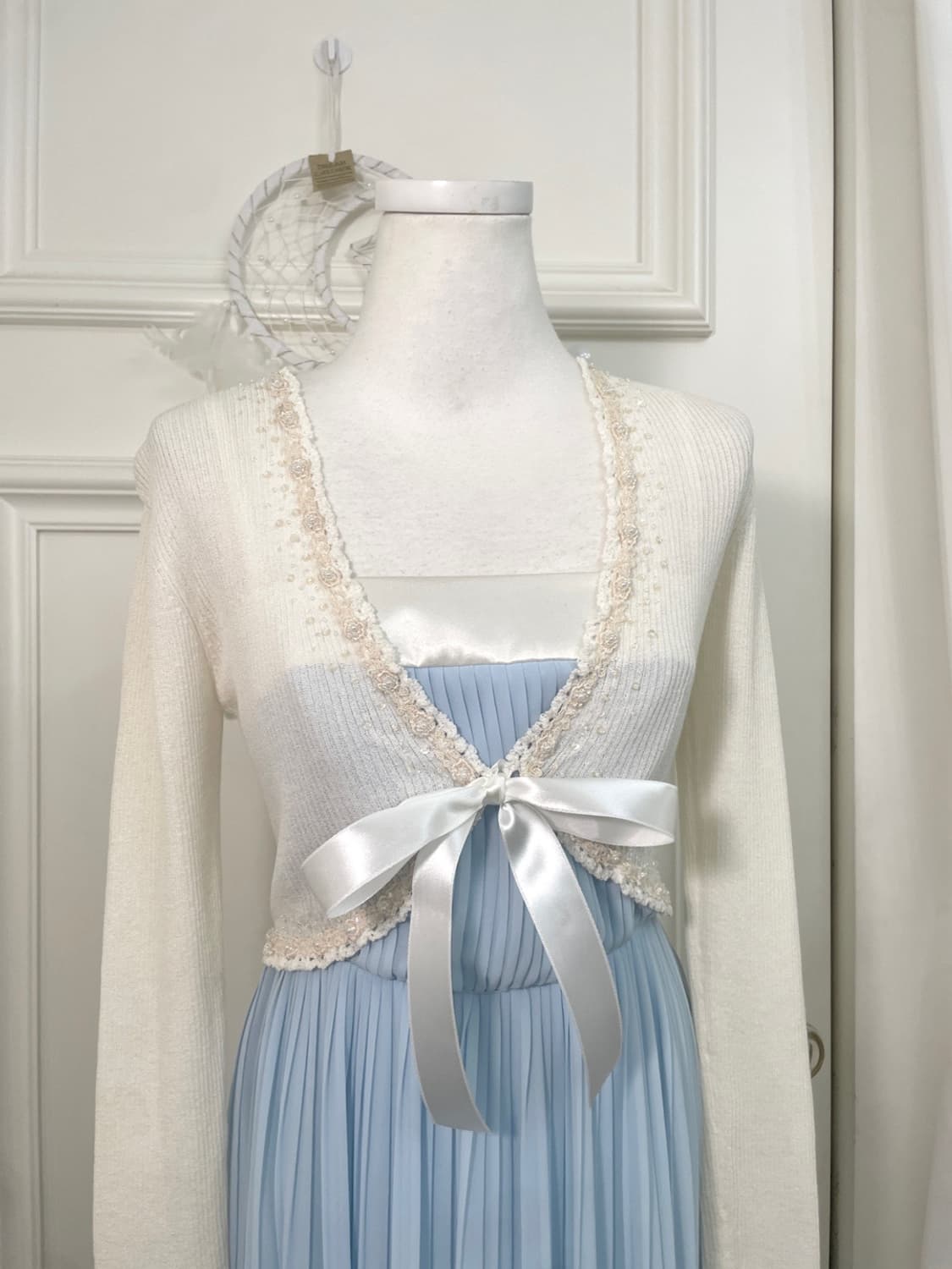 LEST ROSE ivory beads point bolero cardi 상품이미지7