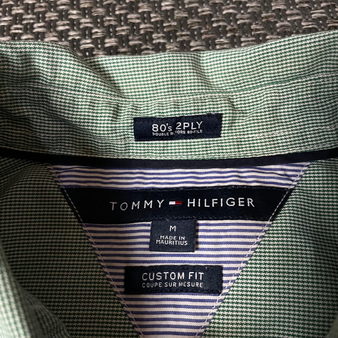 타미힐피거 그린 마이크로 패턴 긴팔 셔츠 커스텀핏 M 상품이미지4