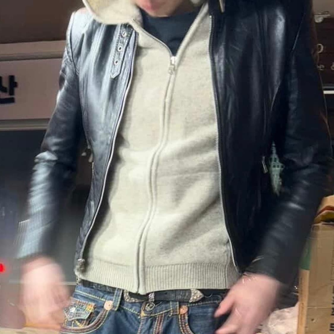 아르마니 익스체인지 울 블렌드 니트 후디 집업 상품이미지1