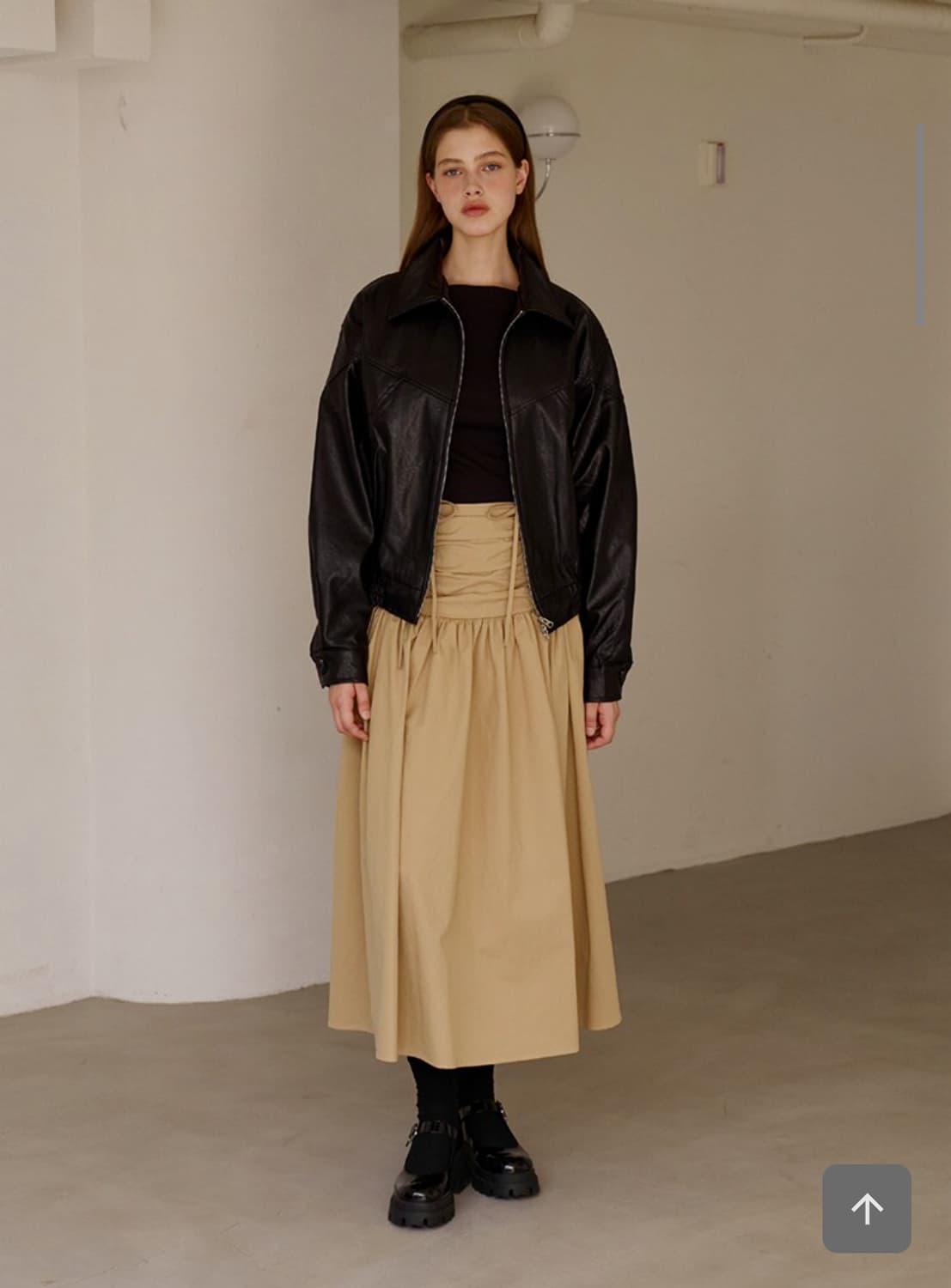 에잇데이즈어위크 카라 레더 가죽 점퍼 집업 자켓 블랙 상품이미지4