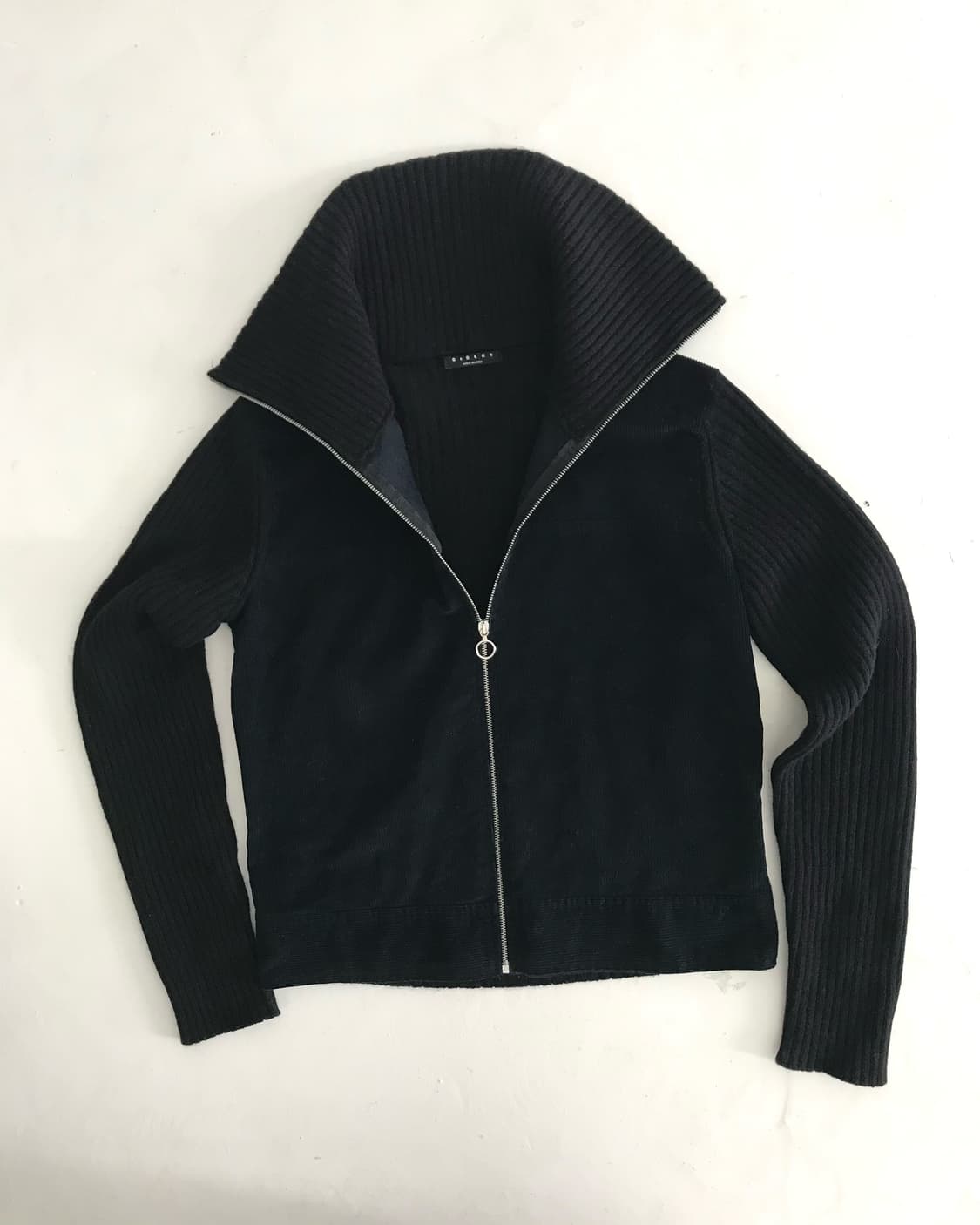 Sisley navy knit/corduroy zip-up jacket 상품이미지6
